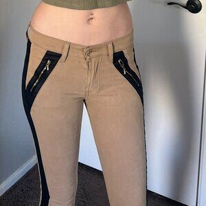 7 For All Mankind skinny soft pant with black trim and gold hardware